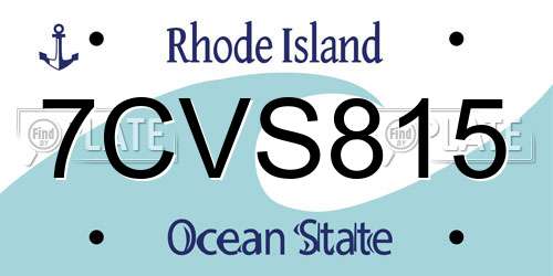7CVS815 Rhode Island License Plate