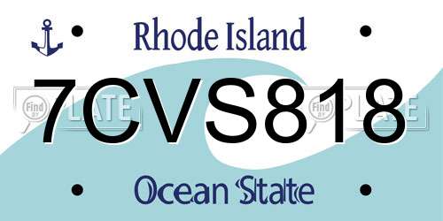 7CVS818 Rhode Island License Plate