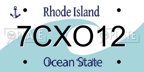 7CXO12 Rhode Island License Plate