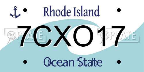 7CXO17 Rhode Island License Plate