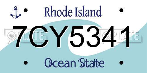 7CY5341 Rhode Island License Plate
