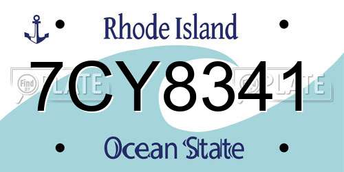 7CY8341 Rhode Island License Plate