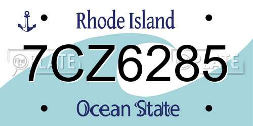 7CZ6285 Rhode Island License Plate