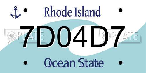 7D04D7 Rhode Island License Plate