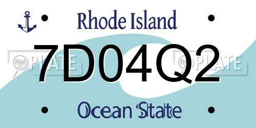 7D04Q2 Rhode Island License Plate