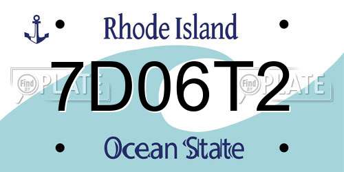 7D06T2 Rhode Island License Plate