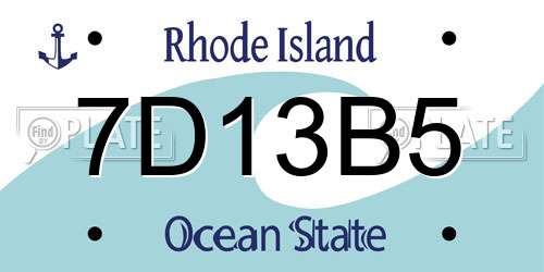 7D13B5 Rhode Island License Plate