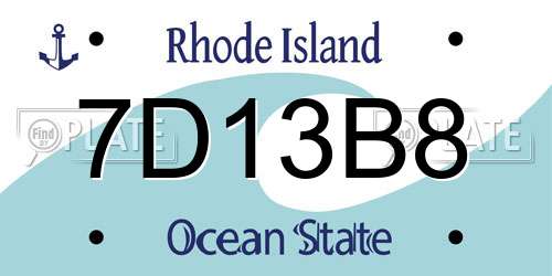 7D13B8 Rhode Island License Plate