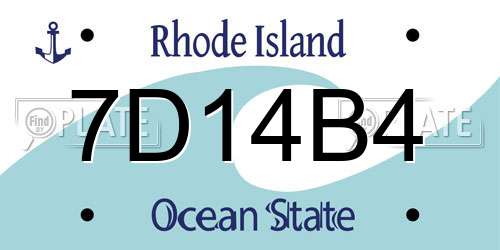 7D14B4 Rhode Island License Plate