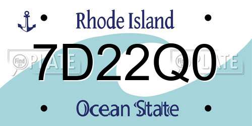 7D22Q0 Rhode Island License Plate