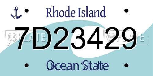 7D23429 Rhode Island License Plate