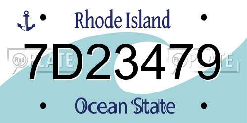 7D23479 Rhode Island License Plate