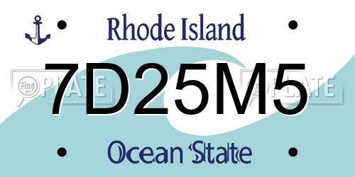 7D25M5 Rhode Island License Plate