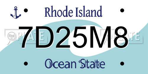 7D25M8 Rhode Island License Plate