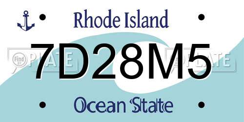 7D28M5 Rhode Island License Plate
