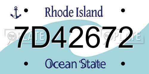 7D42672 Rhode Island License Plate