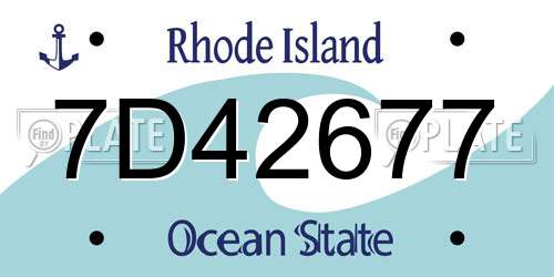 7D42677 Rhode Island License Plate