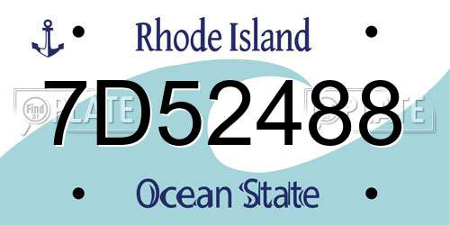 7D52488 Rhode Island License Plate