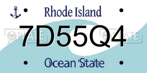 7D55Q4 Rhode Island License Plate