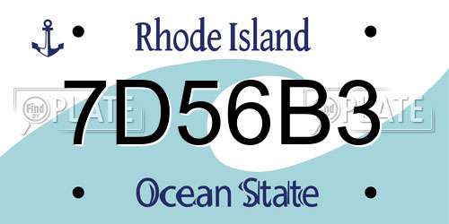 7D56B3 Rhode Island License Plate