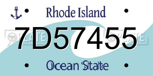 7D57455 Rhode Island License Plate
