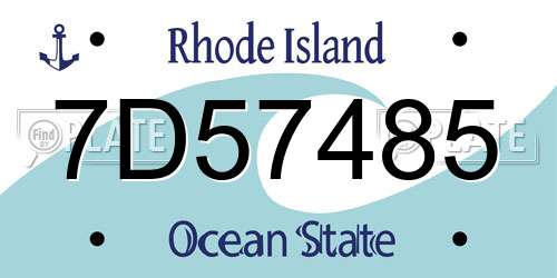 7D57485 Rhode Island License Plate
