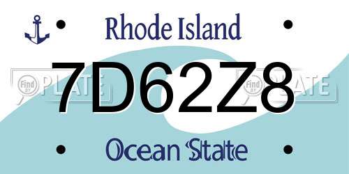 7D62Z8 Rhode Island License Plate