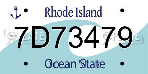 7D73479 Rhode Island License Plate