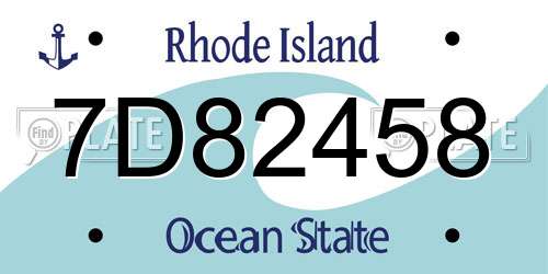 7D82458 Rhode Island License Plate