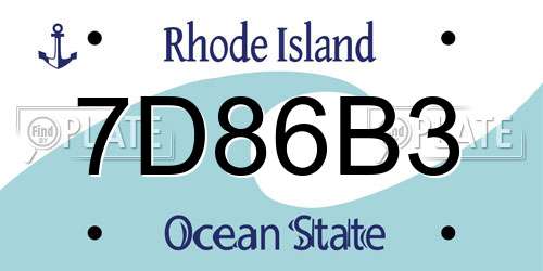 7D86B3 Rhode Island License Plate