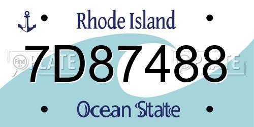 7D87488 Rhode Island License Plate