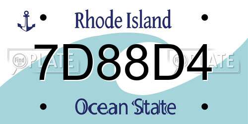 7D88D4 Rhode Island License Plate