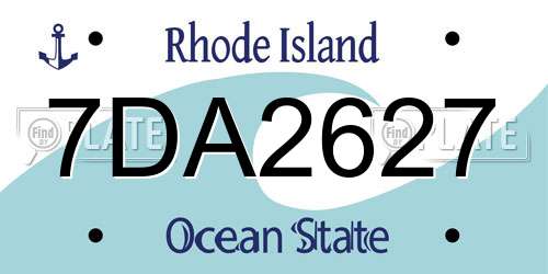 7DA2627 Rhode Island License Plate