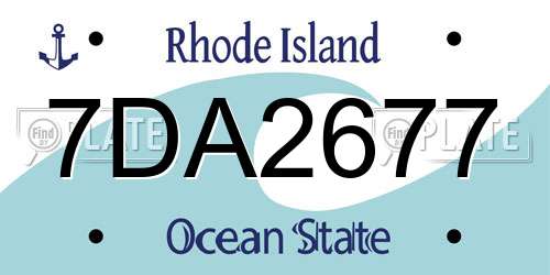 7DA2677 Rhode Island License Plate