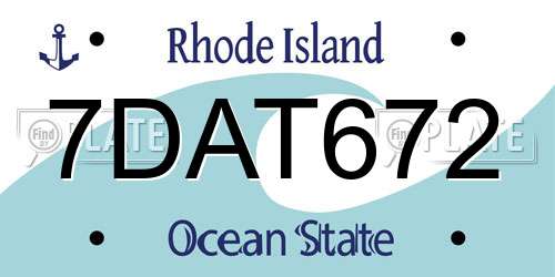 7DAT672 Rhode Island License Plate