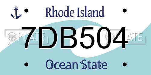 7DB504 Rhode Island License Plate