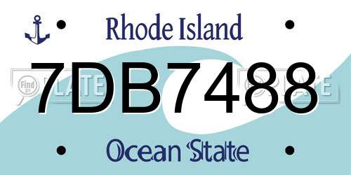 7DB7488 Rhode Island License Plate