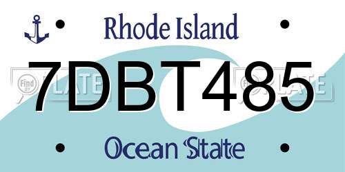 7DBT485 Rhode Island License Plate
