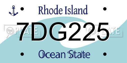 7DG225 Rhode Island License Plate