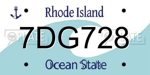 7DG728 Rhode Island License Plate