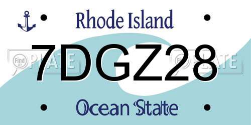 7DGZ28 Rhode Island License Plate