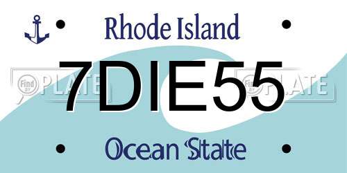 7DIE55 Rhode Island License Plate