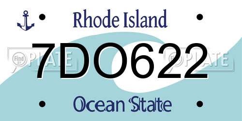 7DO622 Rhode Island License Plate