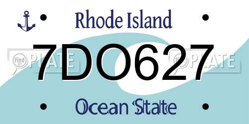 7DO627 Rhode Island License Plate