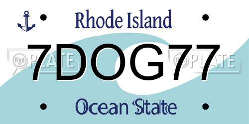 7DOG77 Rhode Island License Plate