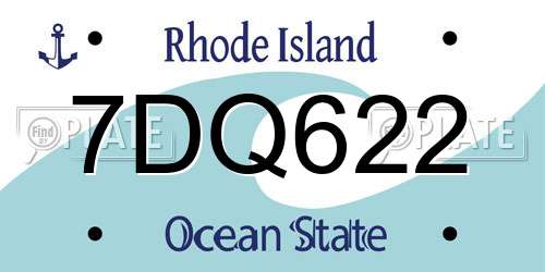 7DQ622 Rhode Island License Plate
