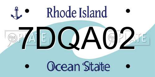 7DQA02 Rhode Island License Plate