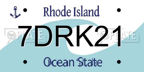 7DRK21 Rhode Island License Plate