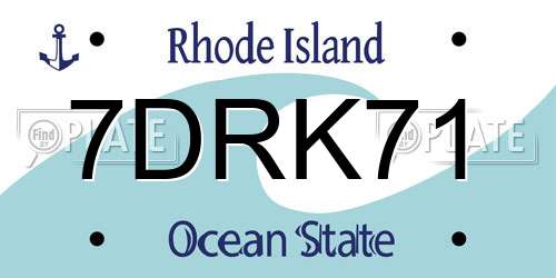 7DRK71 Rhode Island License Plate