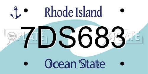 7DS683 Rhode Island License Plate